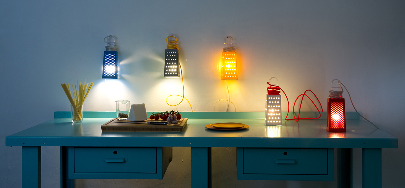 Lampada Da Tavolo Cacio&Pepe Battery In-Es Artdesign Collezione Battery Colore Grigio 18 cm
